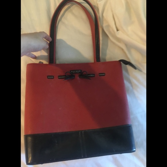 Kate Spade red/black structured tote. Gorgeous!
